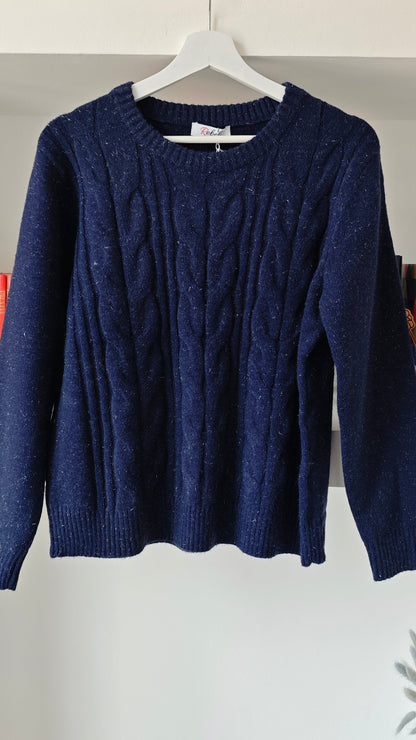 Maglia con Lavorazione a Trecce e inserti in Lurex -20%