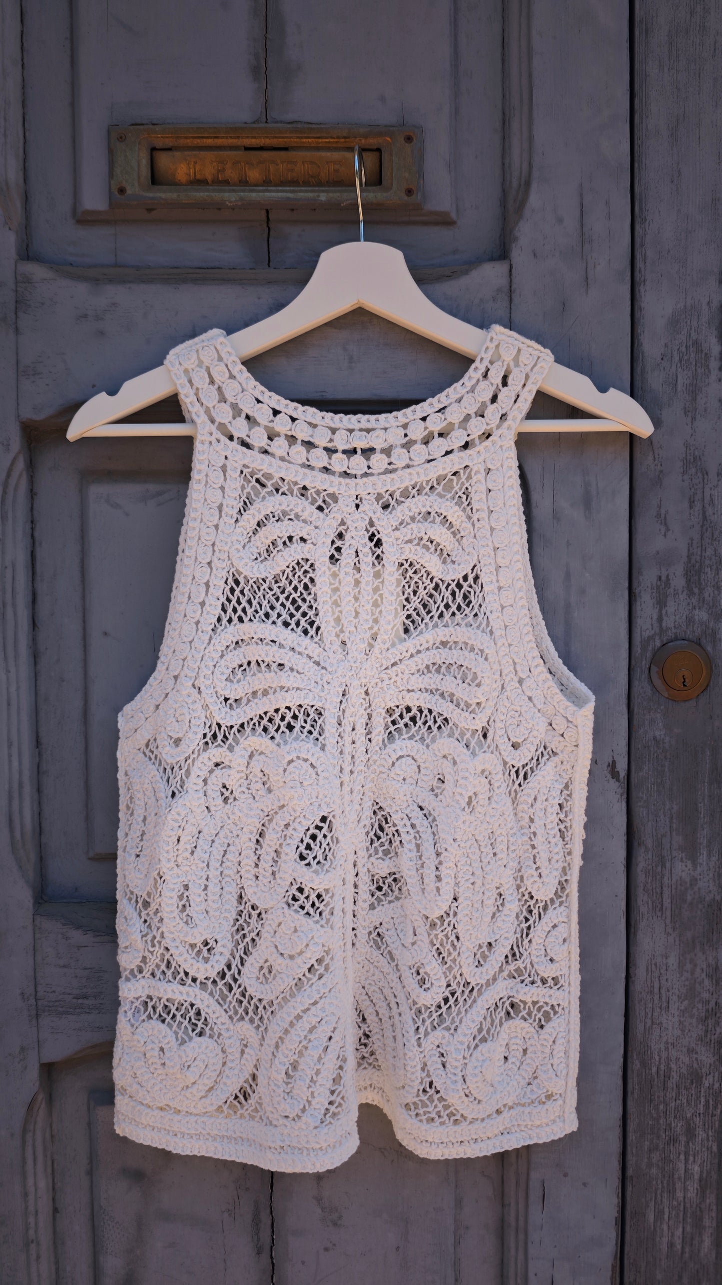Top Bianco Traforato con ricamo