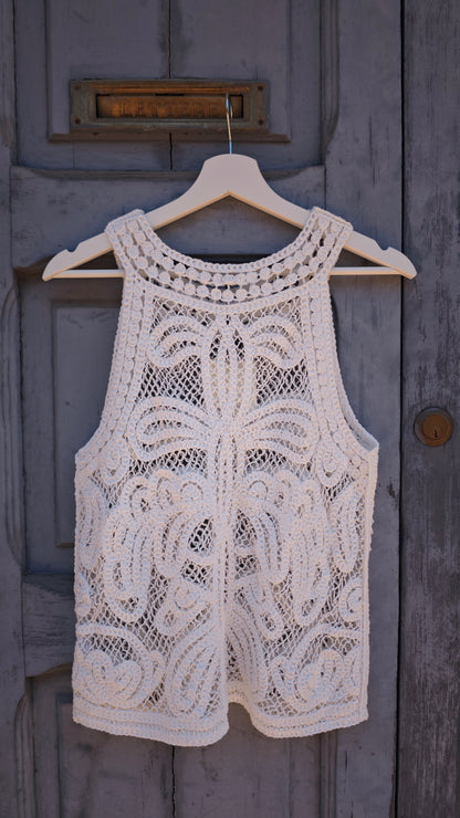 Top Bianco Traforato con ricamo