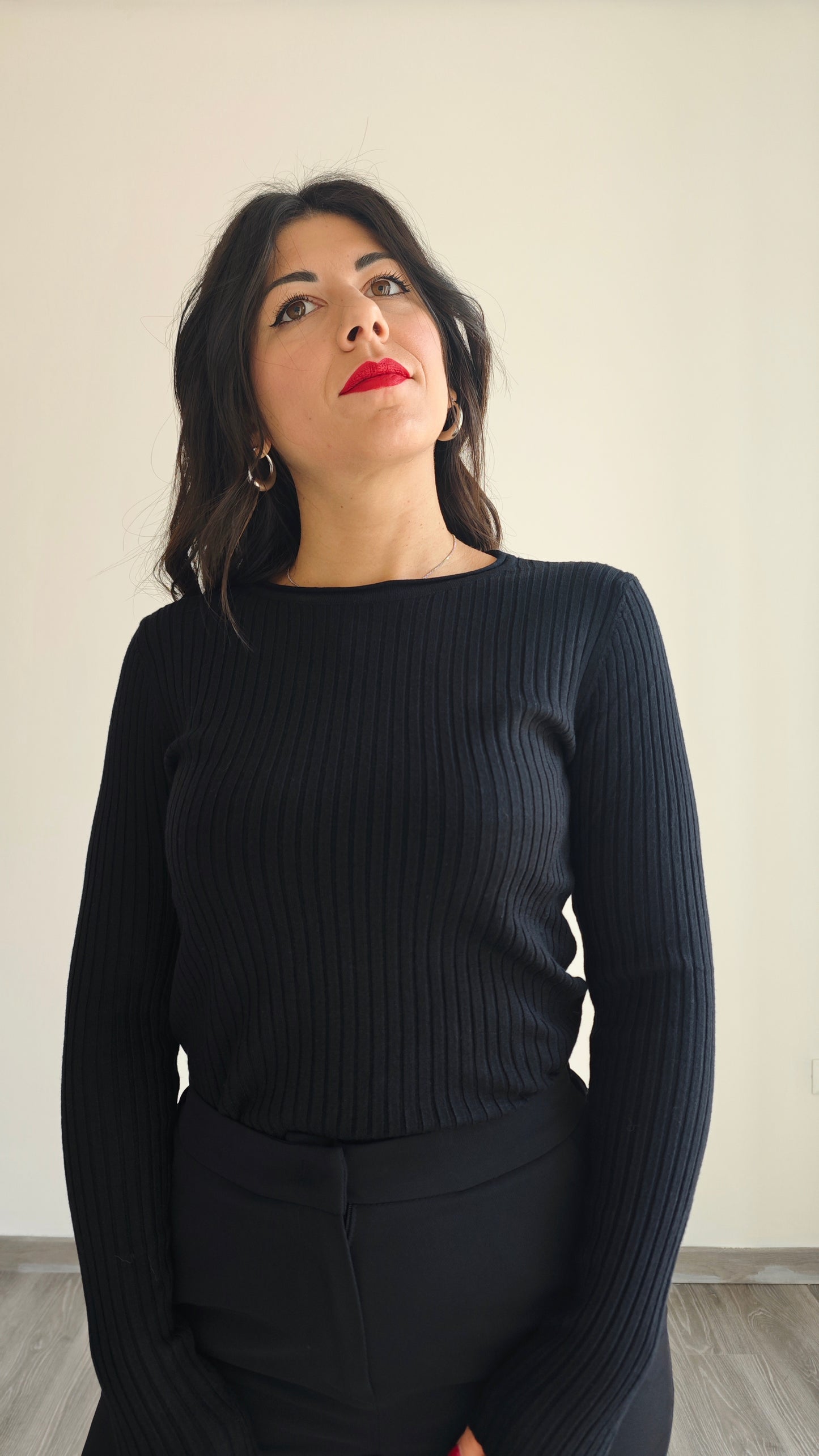 Maglia Girocollo Manica Lunga a costine -32%