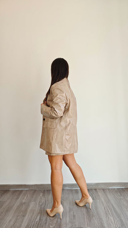 Blazer mono petto in Ecopelle Made in  Italy -50%