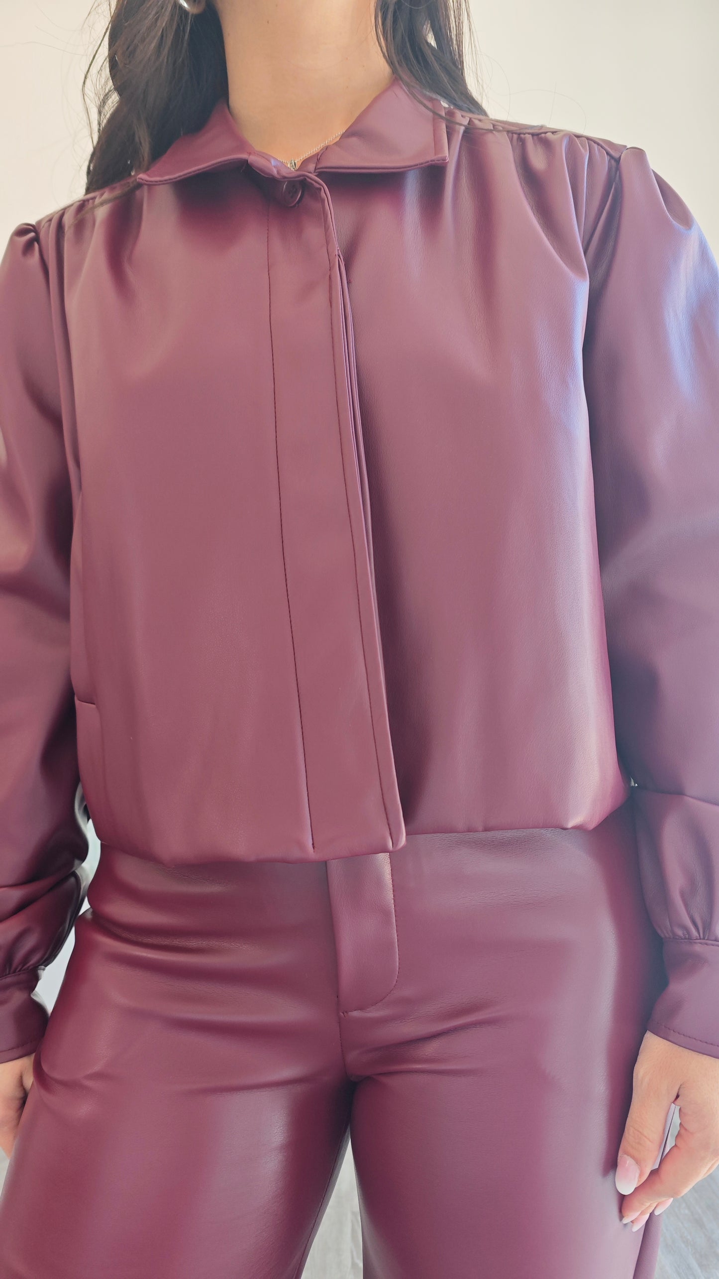 Giubbotto corto in similpelle -30%