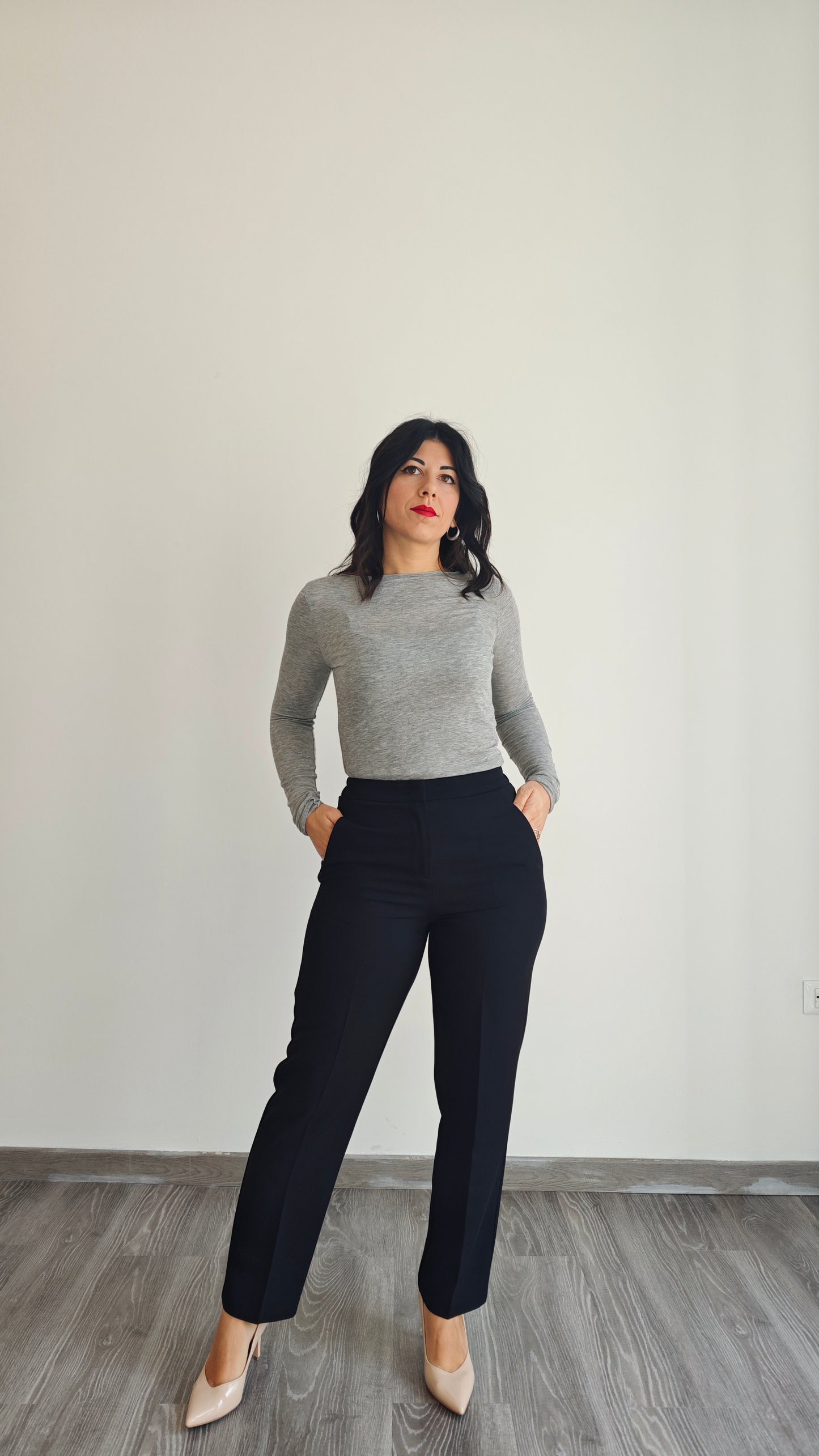 Pantalone Slim con Elastico in Vita -33%