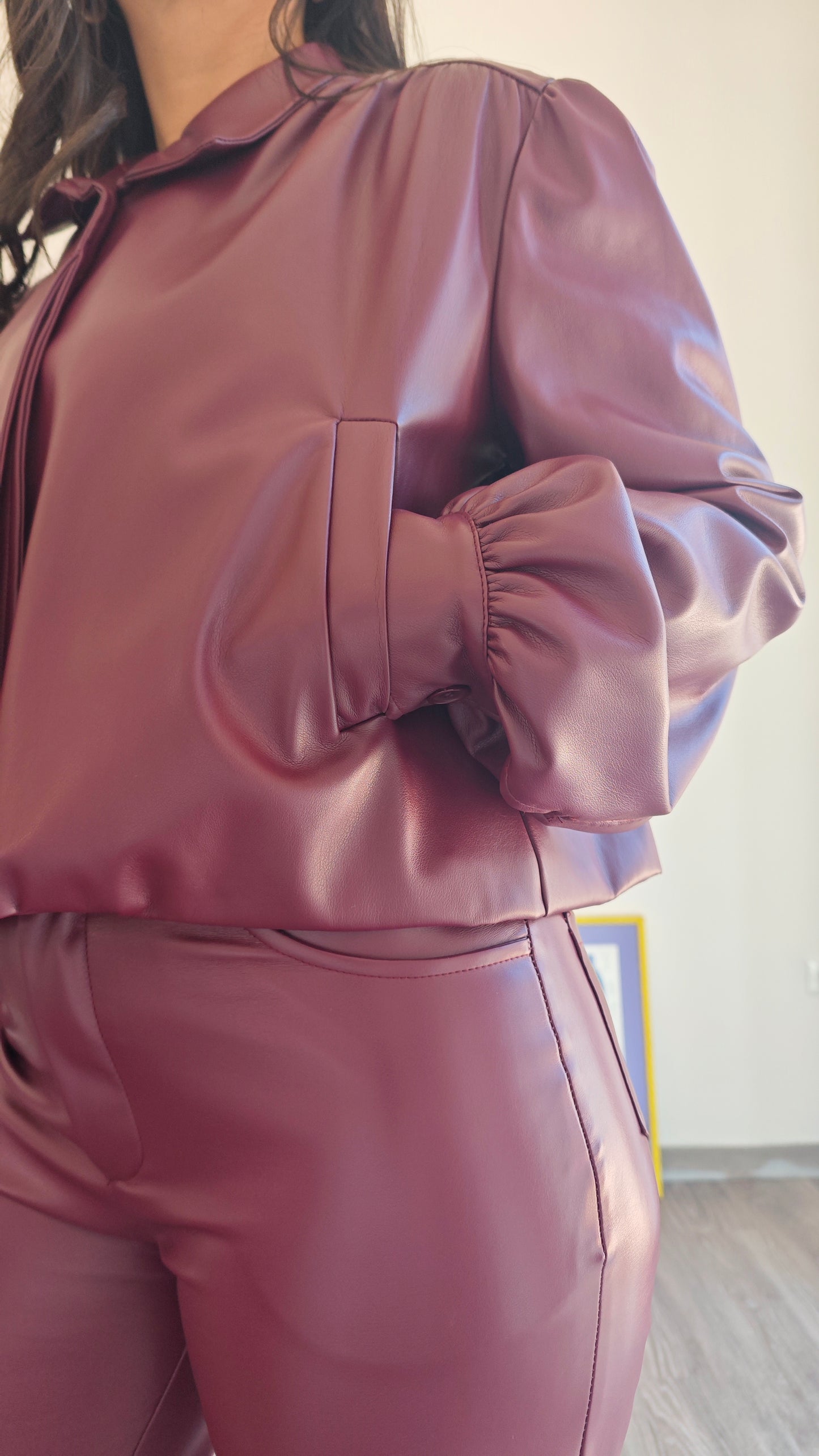 Giubbotto corto in similpelle -30%