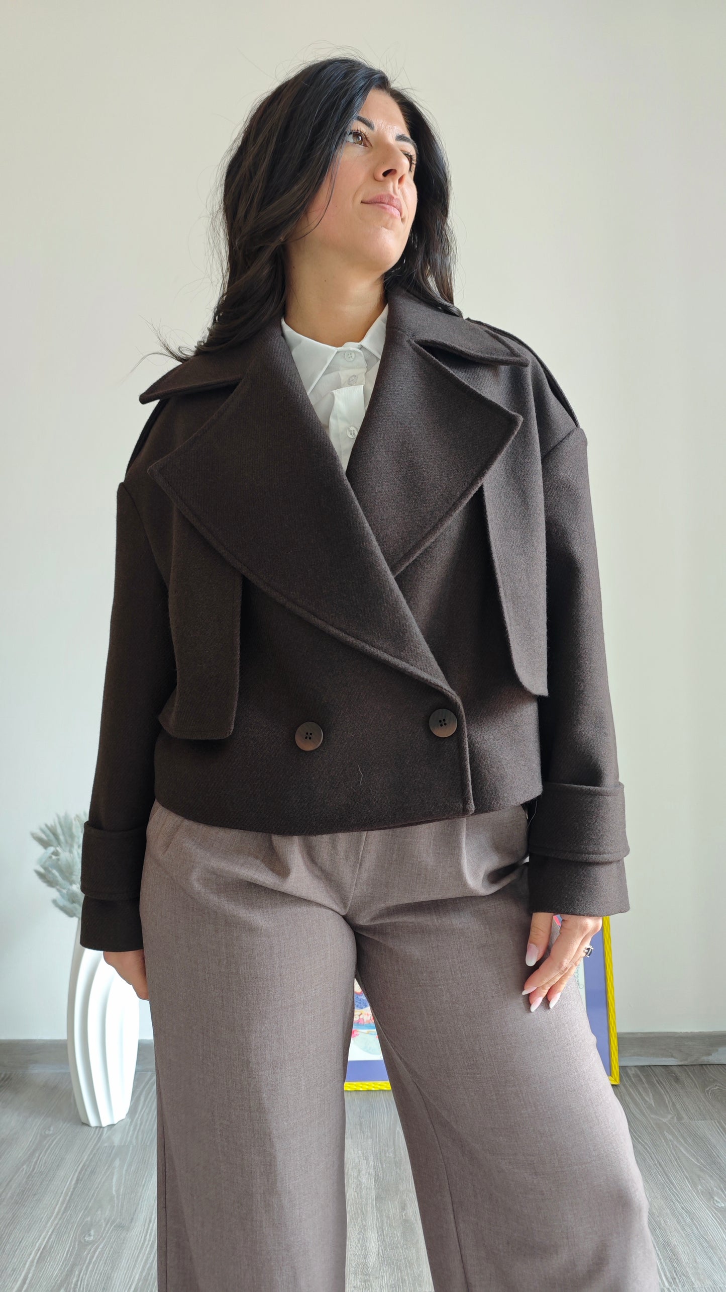 Cappotto corto doppio petto