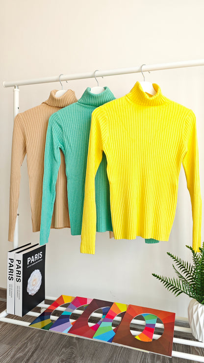 Maglia a Coste Dolcevita ◼️ -50%