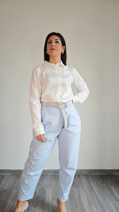 Pantalone a Caramella con Cintura in Cotone intrecciata -50%