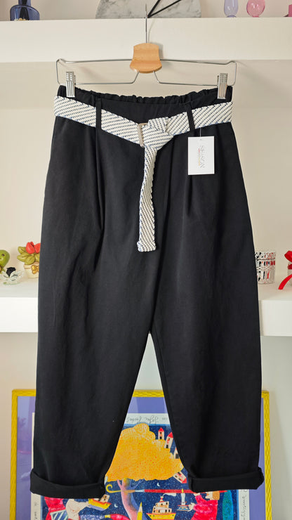 Pantalone a Caramella con Cintura in Cotone intrecciata -50%