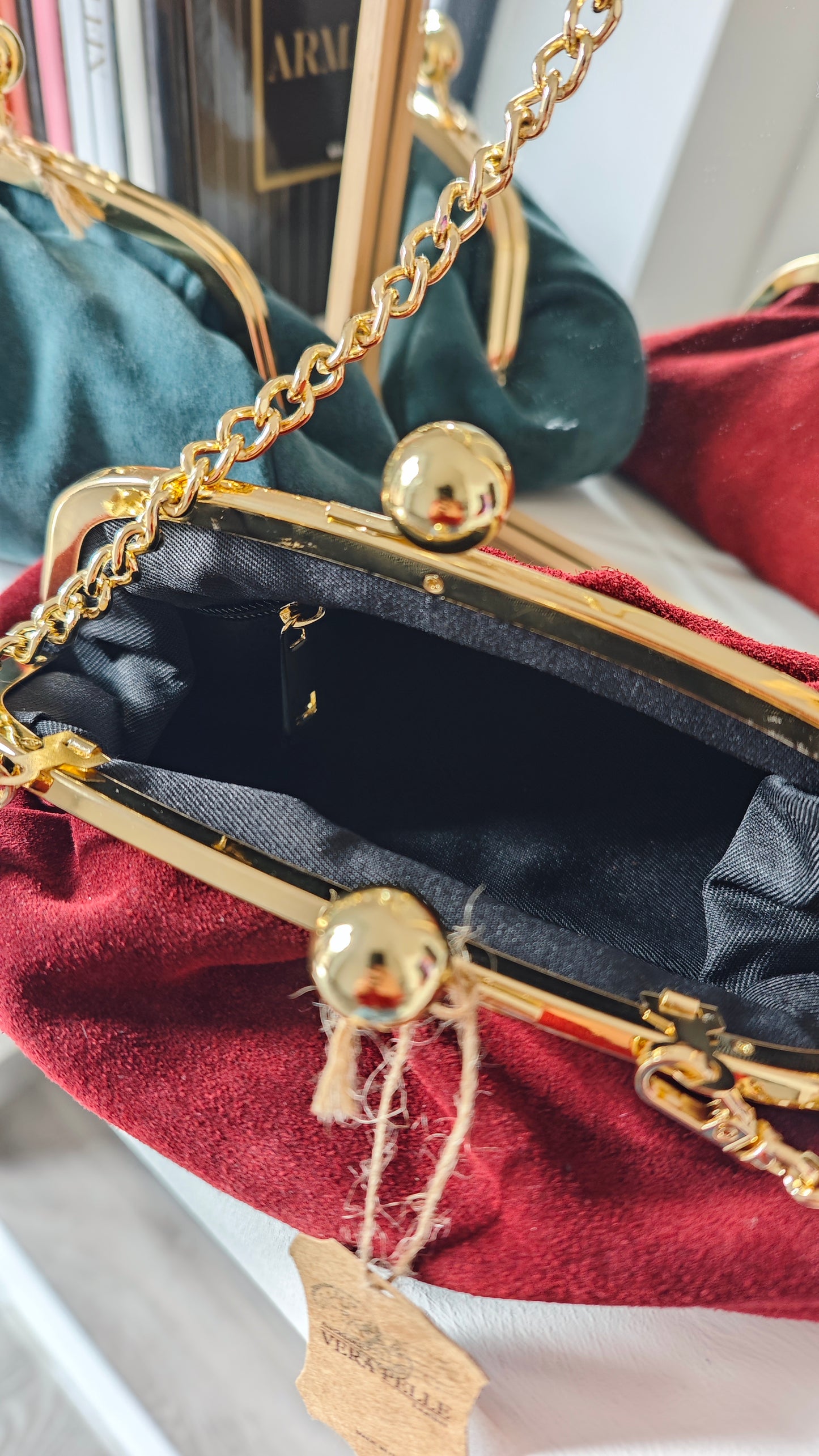 Borsa Pochette Pasticcino con tracolla a catenella in Vera Pelle -30%