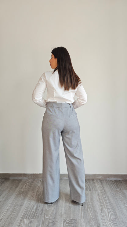 Pantalone Palazzo a vita alta con pence -50%