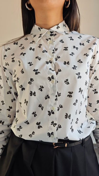 Camicia Bianca con stampa Fiocchi -50%