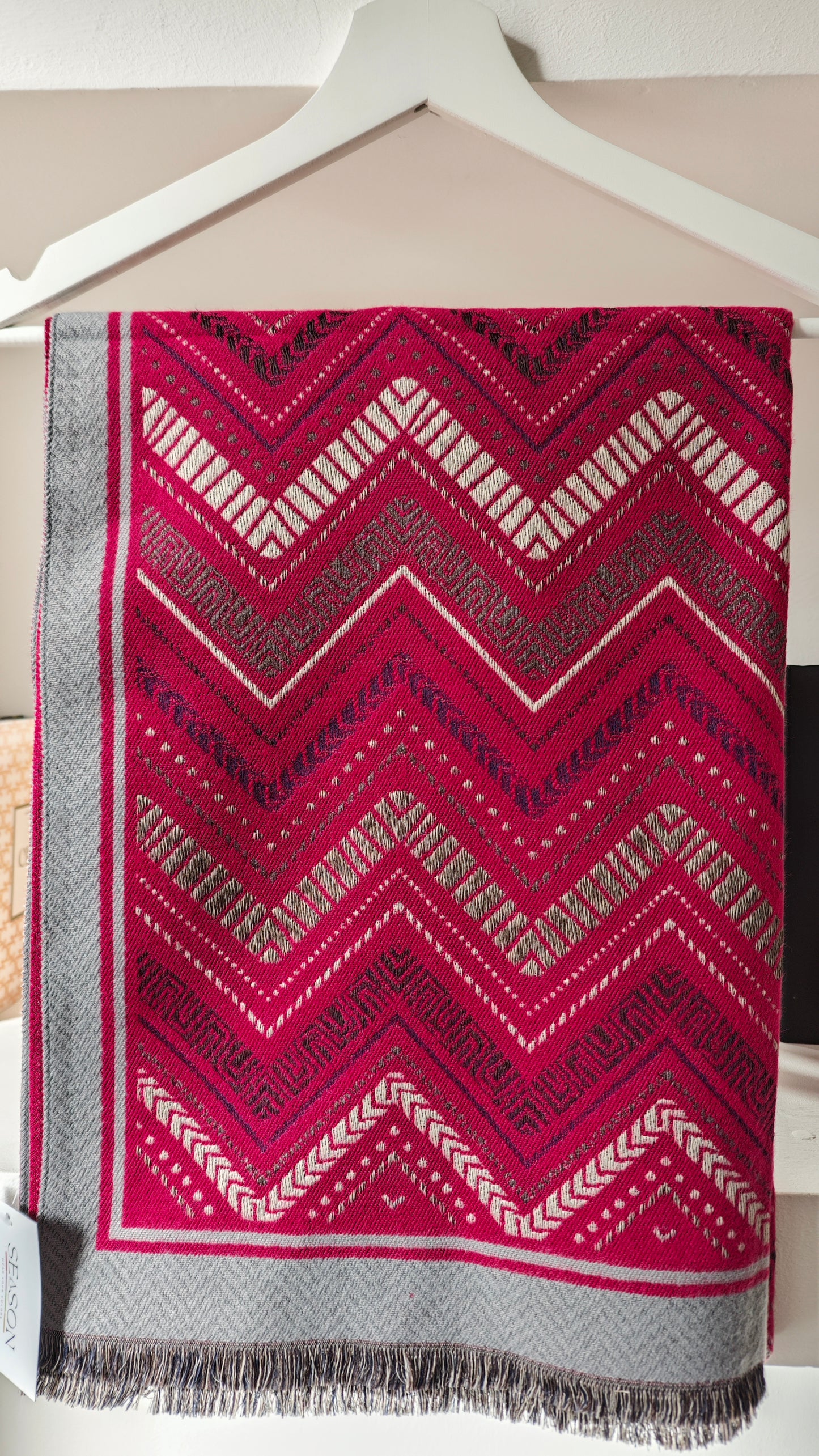 Sciarpa in Morbida Viscosa con Motivo a spina Boho - Chic -30%