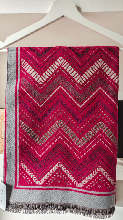 Sciarpa in Morbida Viscosa con Motivo a spina Boho - Chic -30%
