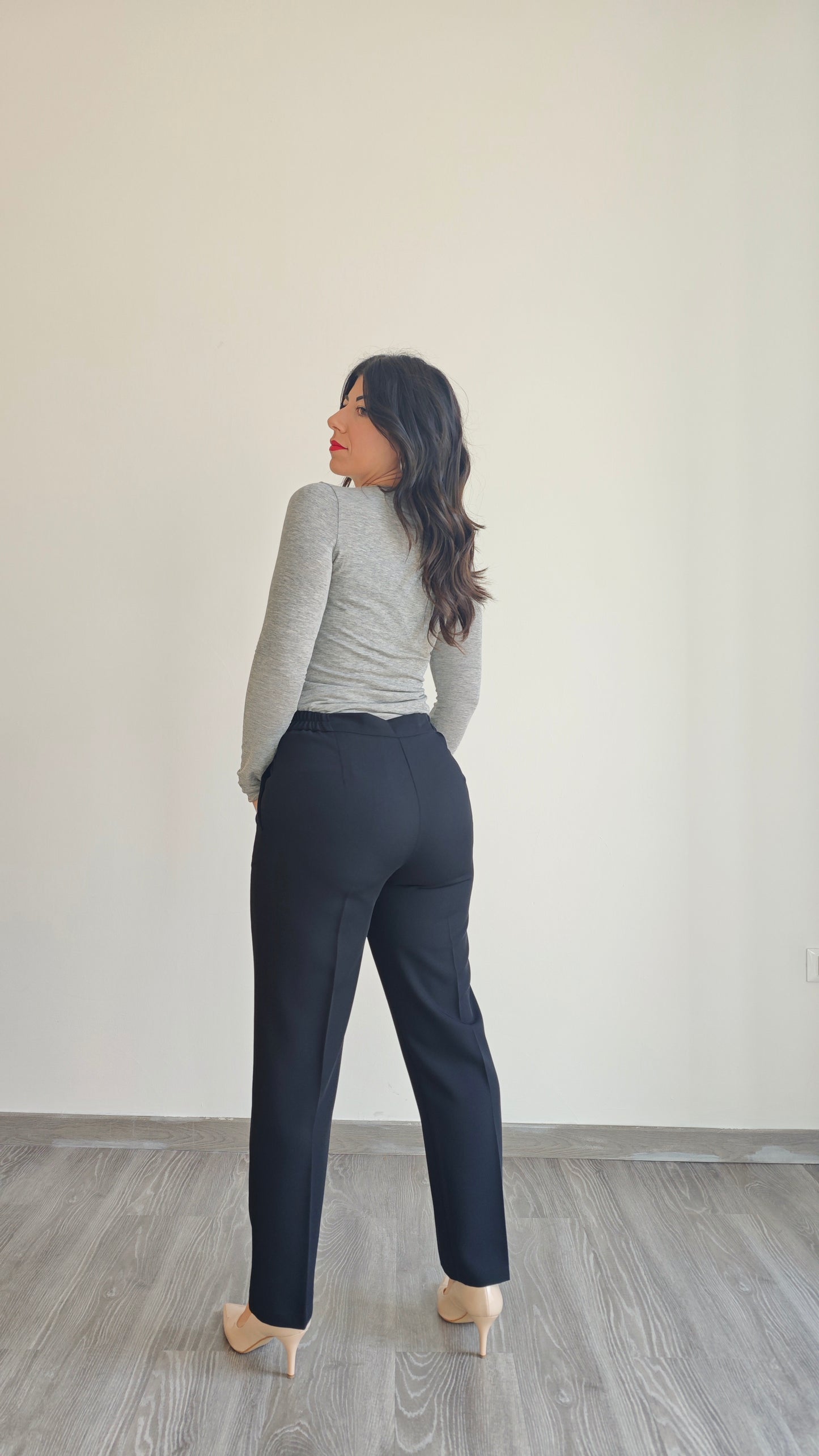 Pantalone Slim con Elastico in Vita -33%