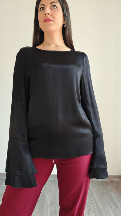 Blusa manica lunga con maniche a campana -50%
