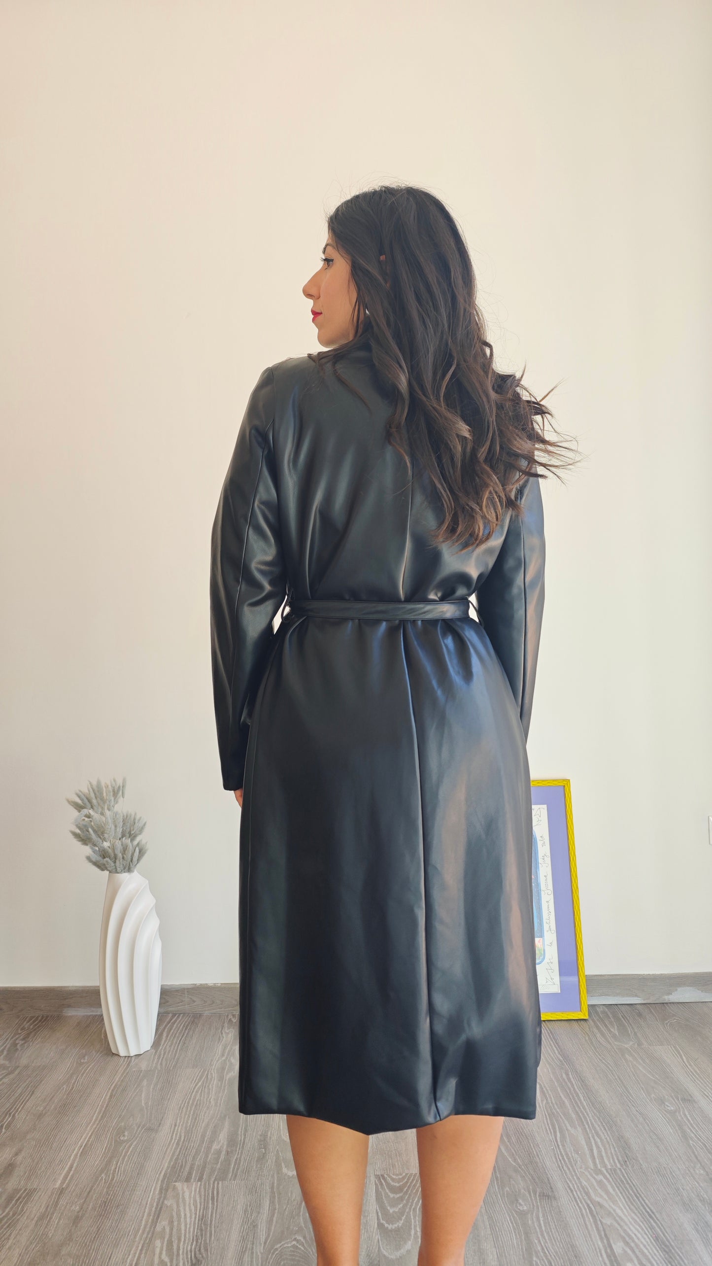 Trench lungo in similpelle -33%