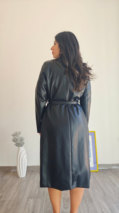 Trench lungo in similpelle -33%