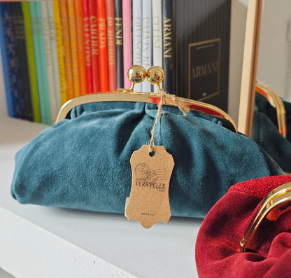 Borsa Pochette Pasticcino con tracolla a catenella in Vera Pelle -30%