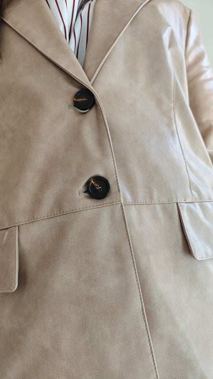 Blazer mono petto in Ecopelle Made in  Italy -50%