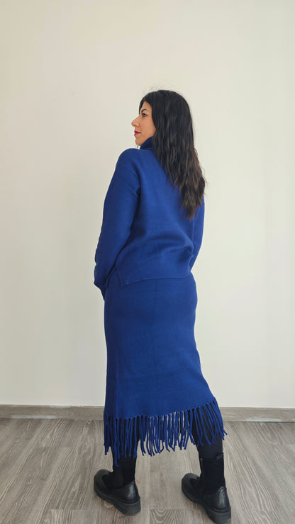 Completo in Maglia dolce vita con Gonna longuette Frange -30%