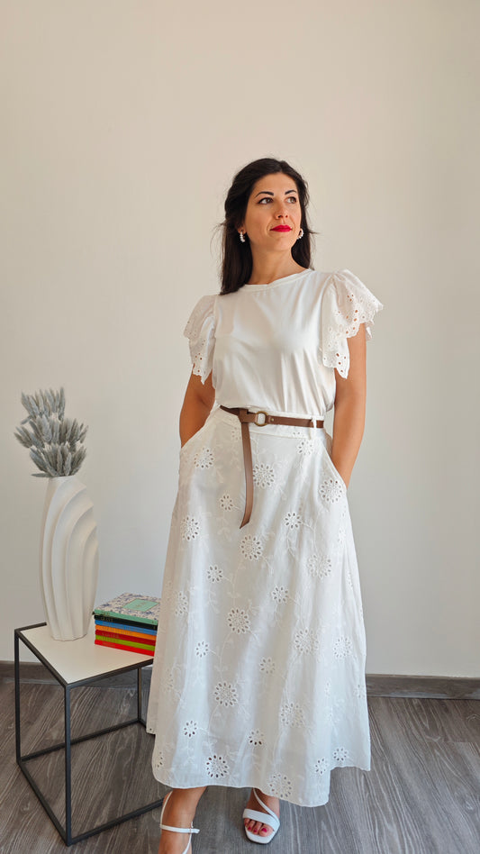 Gonna midi in pizzo Sangallo -50%