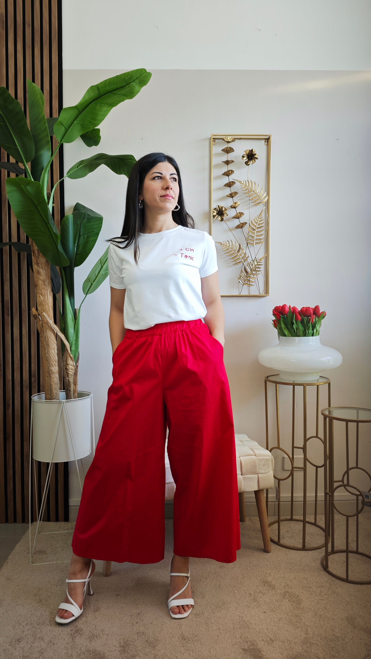 Pantalone Palazzo con elastico in vita