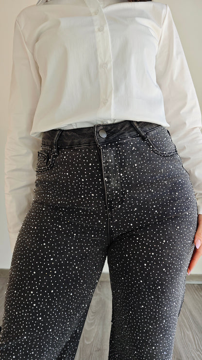 Jeans strass wide leg -50%