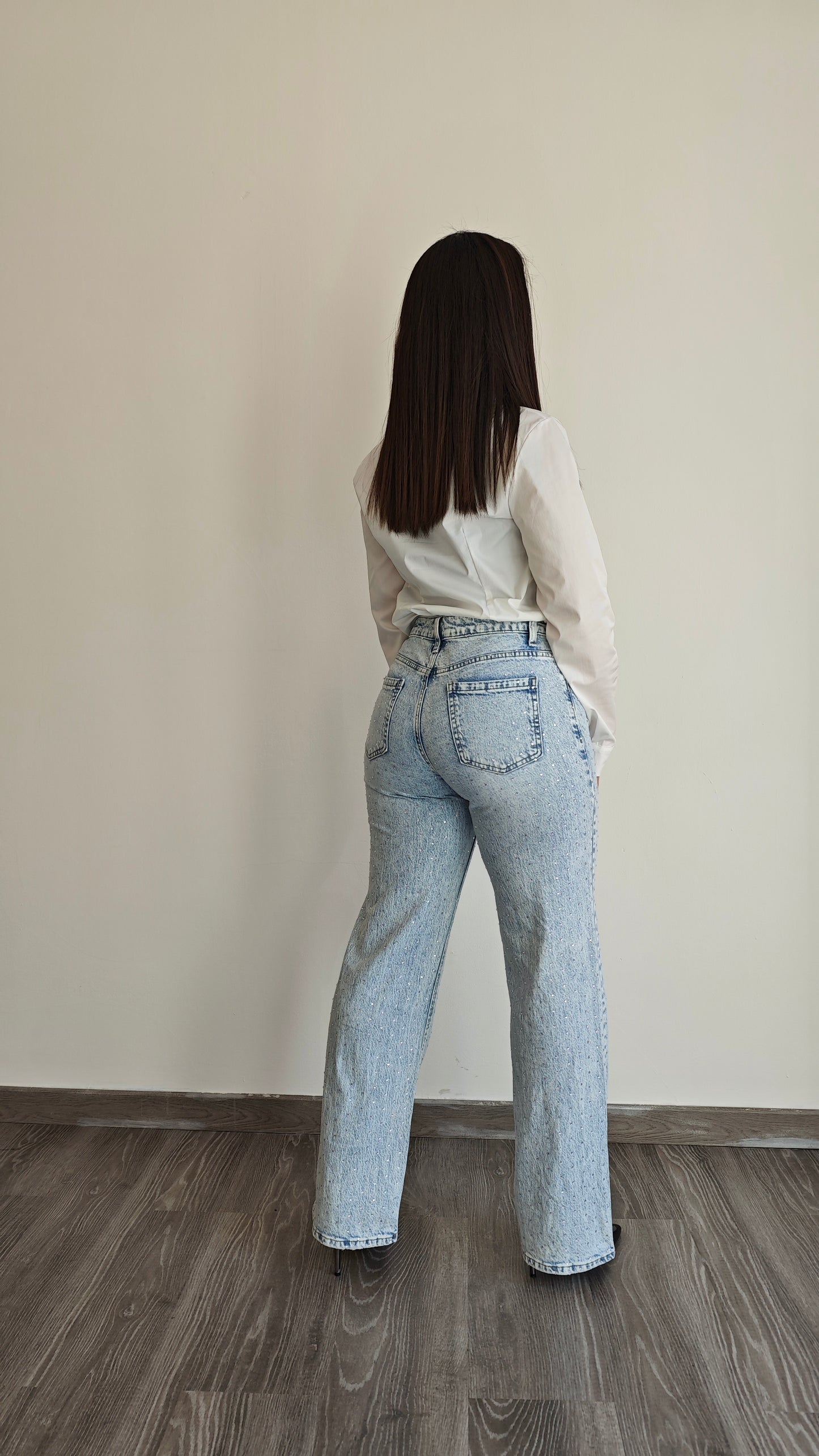 Jeans Regular Strass  cinque tasche -50%