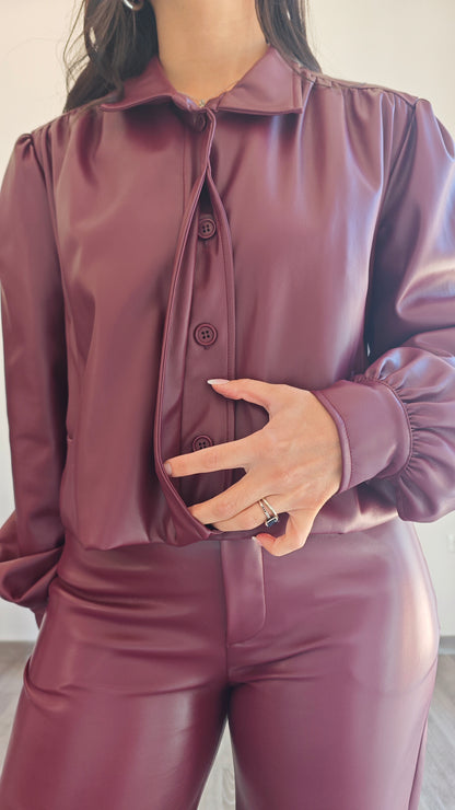 Giubbotto corto in similpelle -30%