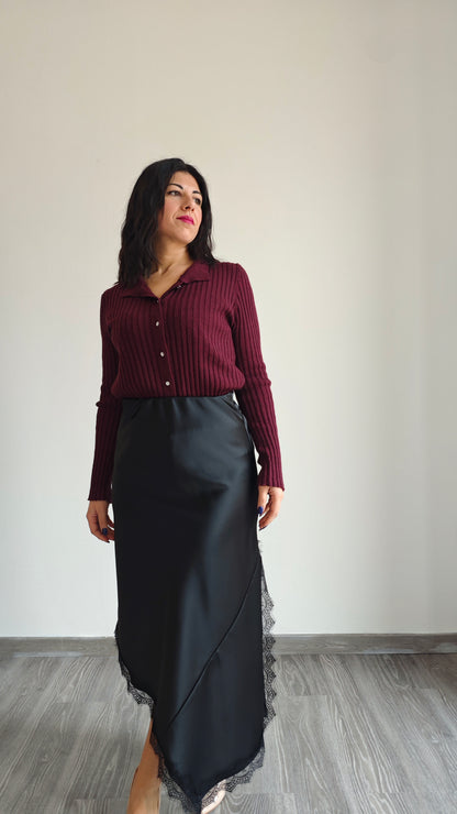 Gonna Midi con ricamo in pizzo -40%