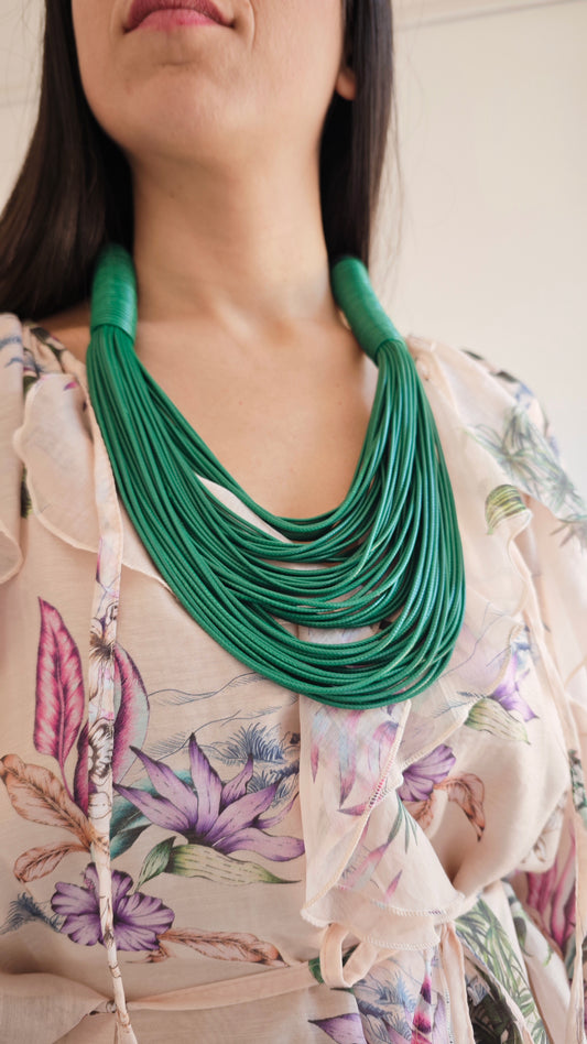 Collana in Corda verde -50%