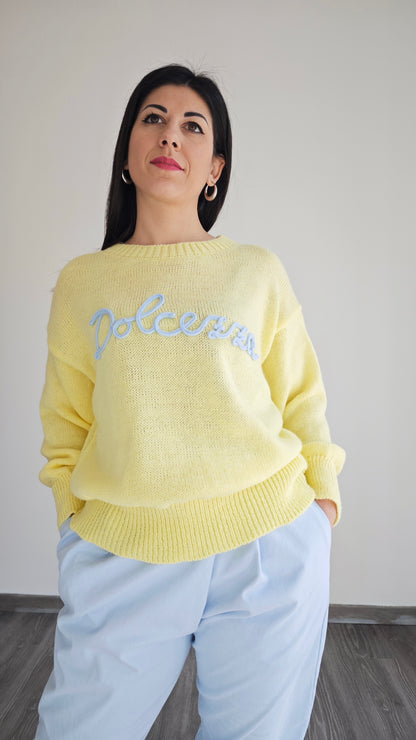 Maglia oversize con scritta  Dolcezza  -50%