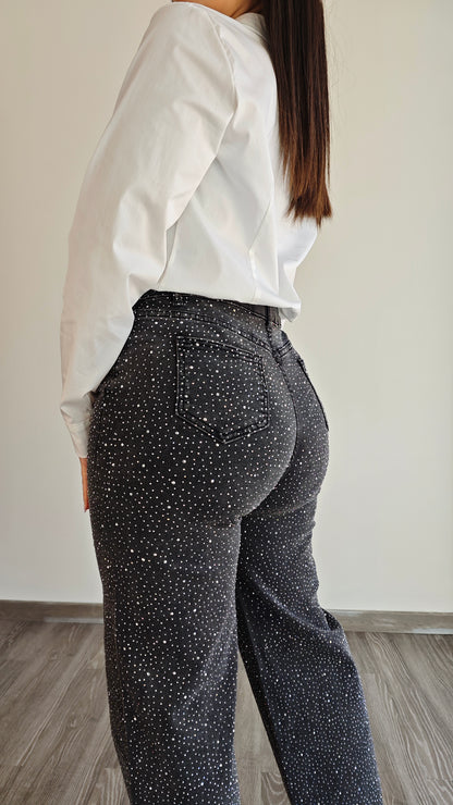 Jeans strass wide leg -50%