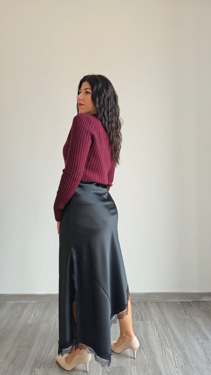 Gonna Midi con ricamo in pizzo -40%