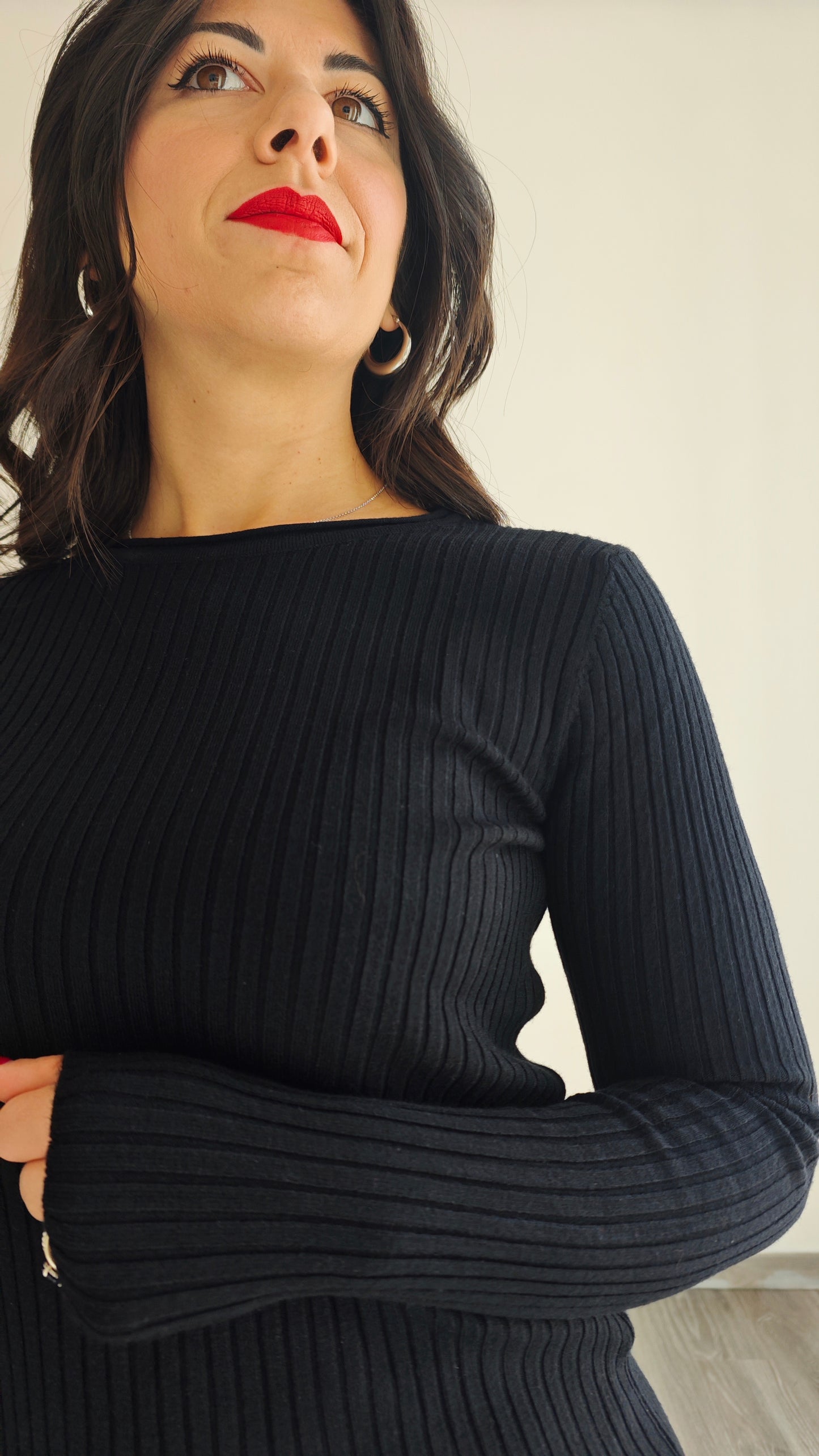 Maglia Girocollo Manica Lunga a costine -32%