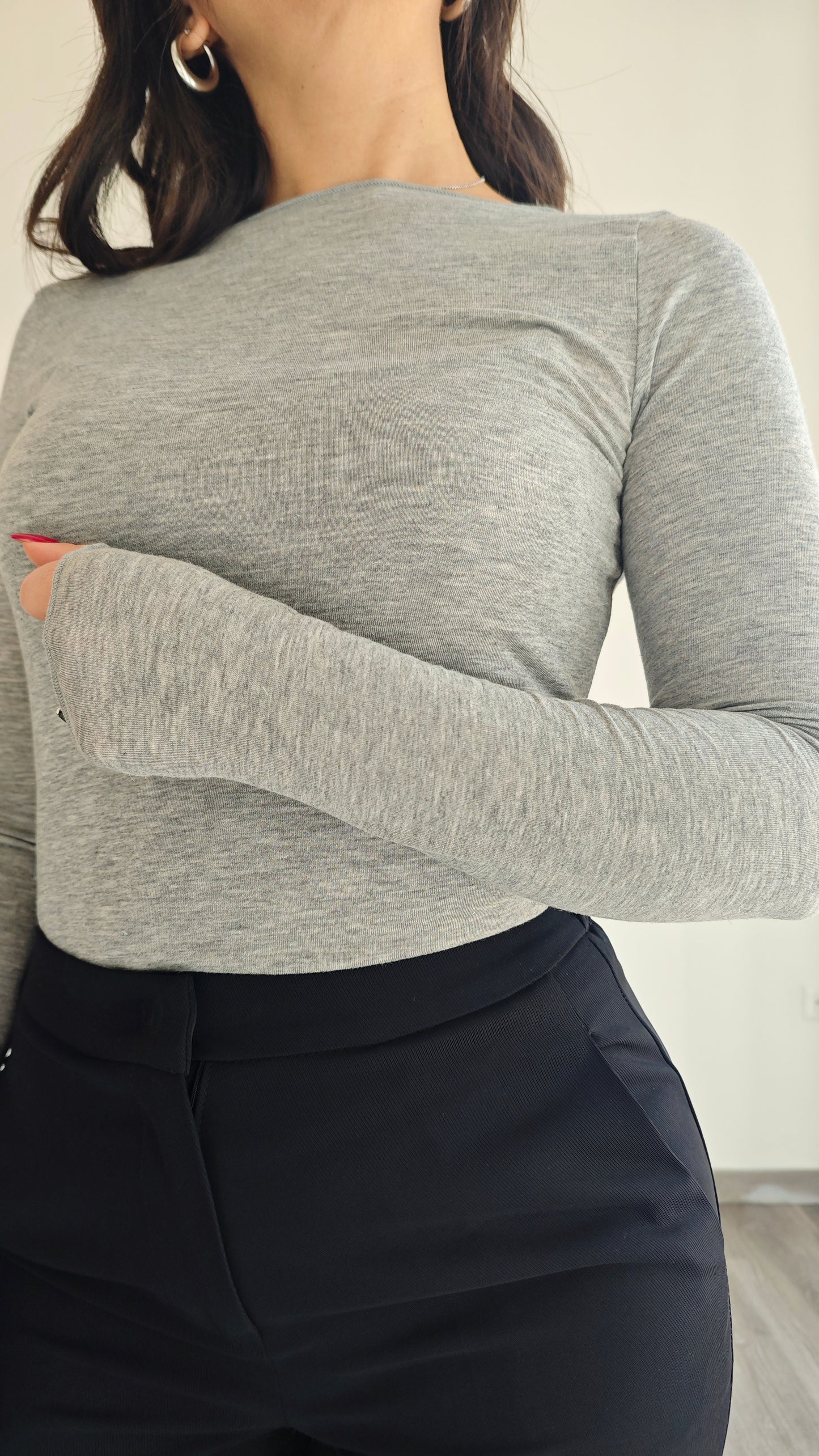 Maglia Manica Lunga Ultralight in Misto Cashmere e scollo a Barchetta -30%