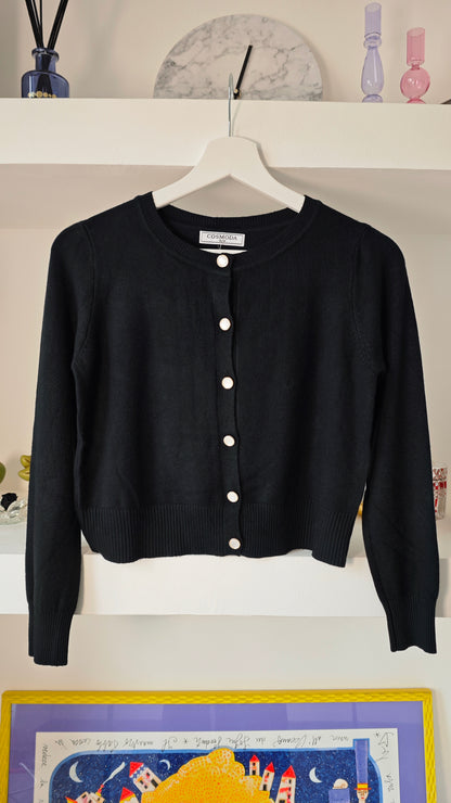 Cardigan Crop in maglia di viscosa  con Bottoni madreperla -50%