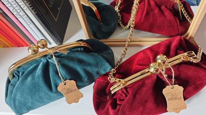 Borsa Pochette Pasticcino con tracolla a catenella in Vera Pelle -30%