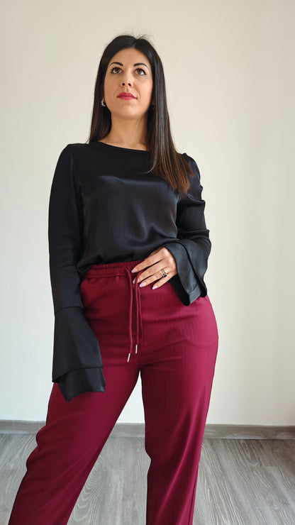 Blusa manica lunga con maniche a campana -50%
