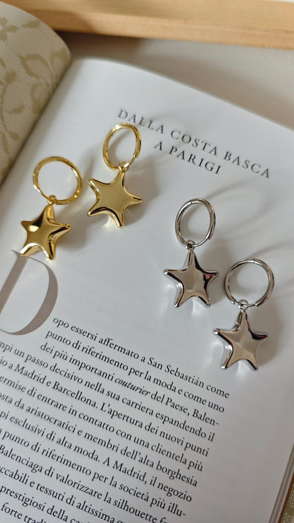 Orecchini Cerchio con Pendente Stella -30%