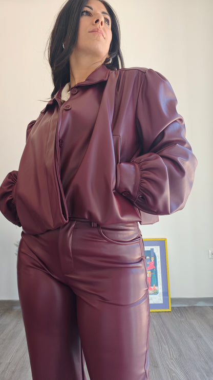 Giubbotto corto in similpelle -30%