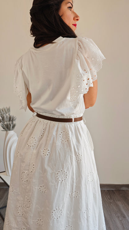 Gonna midi in pizzo Sangallo -50%