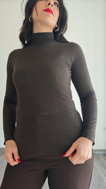 Maglia Manica Lunga a Collo alto Ultralight in Misto Cashmere