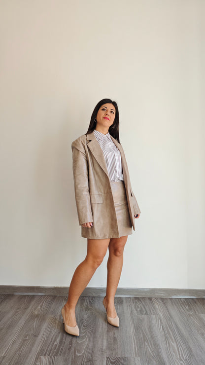 Blazer mono petto in Ecopelle Made in  Italy -50%