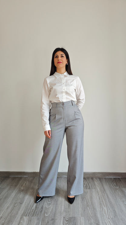 Pantalone Palazzo a vita alta con pence -50%